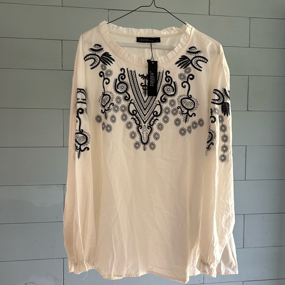 NWT embroidered cotton‎ shirt